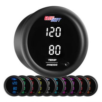 GlowShift 10 Color Digital Dual Temperature & Pressure Gauge