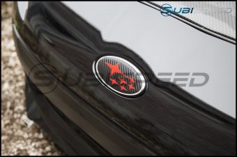 STICKER FAB FRONT AND REAR 3D CARBON FIBER EMBLEM OVERLAYS 2013-2020 Subaru BRZ - Matte Black with Mint Star
