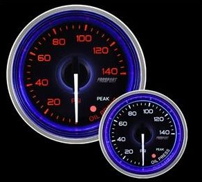 ProSport 2-1/16" Crystal Blue/White Oil Pressure Gauge