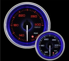 ProSport 2-1/16" Crystal Blue/White Oil Temperature Gauge