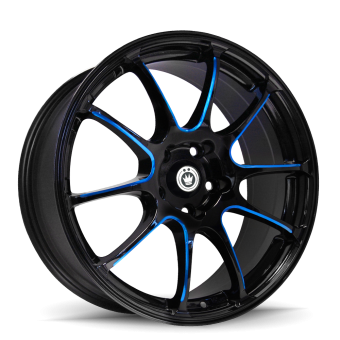 KONIG ILLUSION 17X7 5X100 ET40 Black/Ball Cut Blue