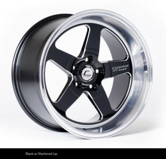 Cosmis Racing XT-005R 18x9 +25mm 5x100 COLOR: Black w/ Machined Lip