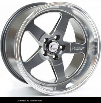 Cosmis Racing XT-005R 18x9 +25mm 5x100 COLOR: Gun Metal w/ Machined Lip