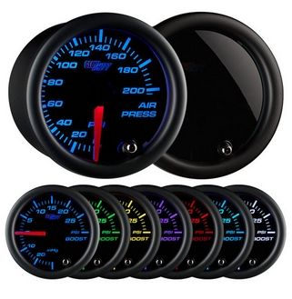 Glowshift Tinted 7 Color 200 PSI Air Pressure Gauge