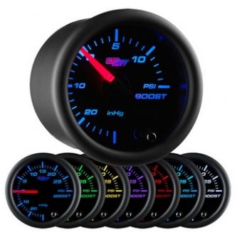 Glowshift Black 7 Color 15 PSI Boost/Vacuum Gauge