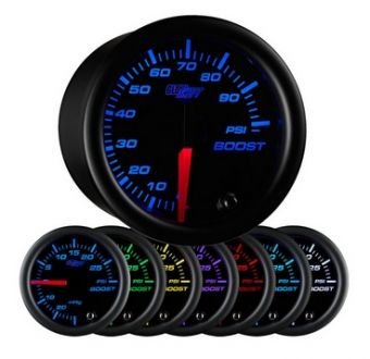 Glowshift Black 7 Color 100 PSI Boost Gauge