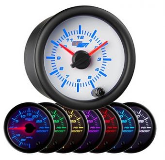 Glowshift White 7 Color Clock Gauge