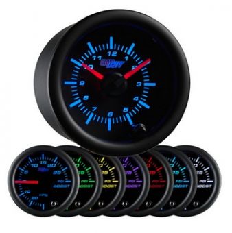 Glowshift Black 7 Color Clock Gauge