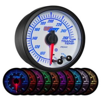 Glowshift White Elite 10 Color Transmission Temperature Gauge