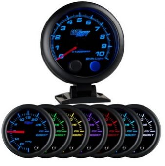 Glowshift Black 7 Color 3 3/4" Tachometer w/ Shift Light