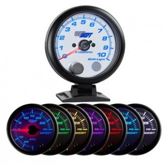 Glowshift White 7 Color 3 3/4" Tachometer w/ Shift Light