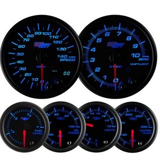Glowshift Tinted 7 Color Custom Dashboard Gauge Set