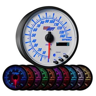 Glowshift White Elite 10 Color 3 3/4" In-Dash Speedometer Gauge