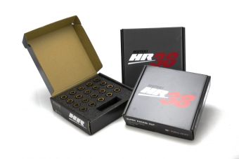 Muteki HR38 M12 Super Racing Open End Lug Nut- M12xP1.25 Universal -Titanium Chrome with Red Ring - HR3805TY