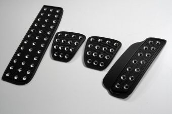 SRP Racing Pedal Set (Black / Silver Grid Pattern) - 2013+ FR-S / BRZ
